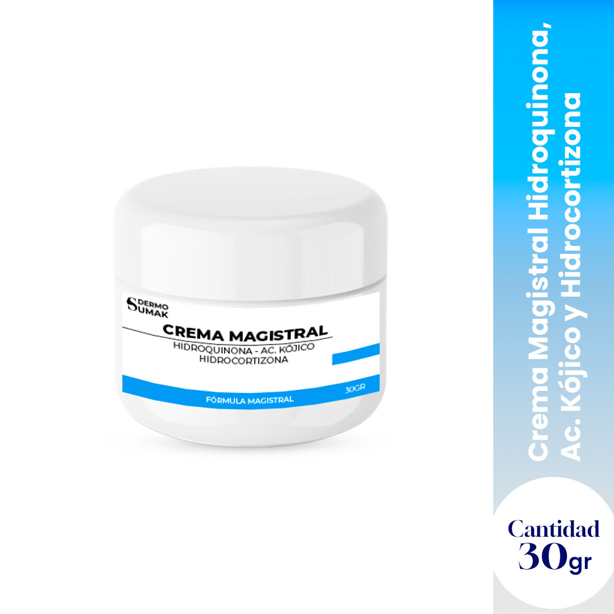 Crema Magistral Hidroquinona 4% + Ácido Kójico 1% + Hidrocortisona 1% 30gr - Dermo Sumak