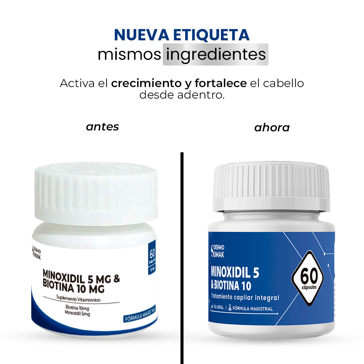 MINOXIDIL 5MG & BIOTINA 10MG X 60 CAPSULAS - DERMO SUMAK