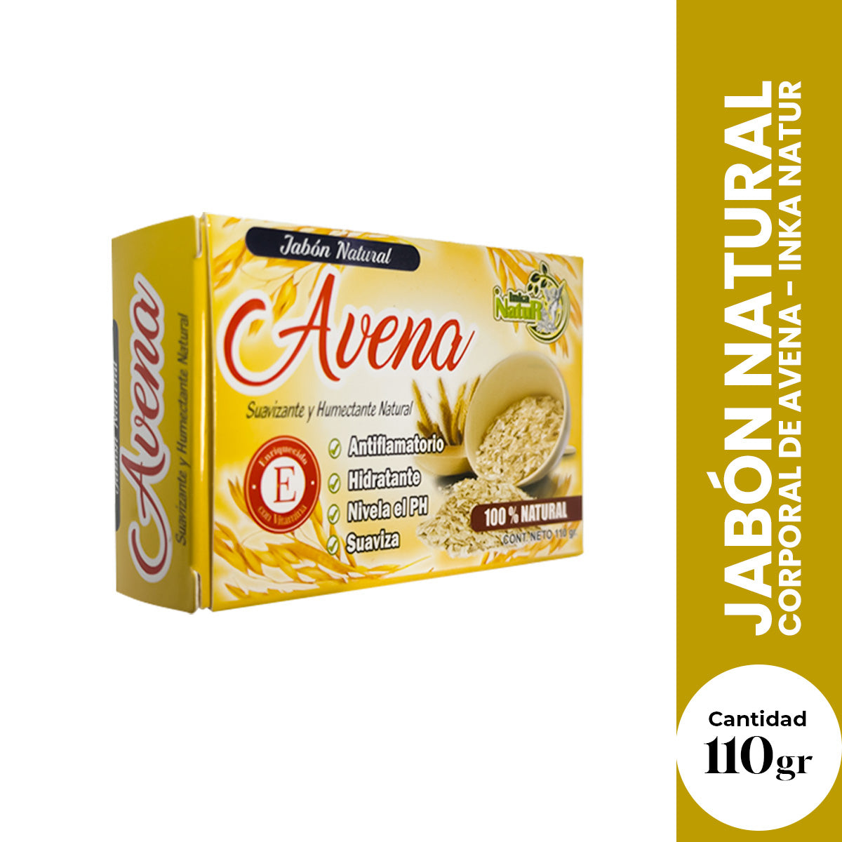 Jabón Natural Corporal de Avena 110gr