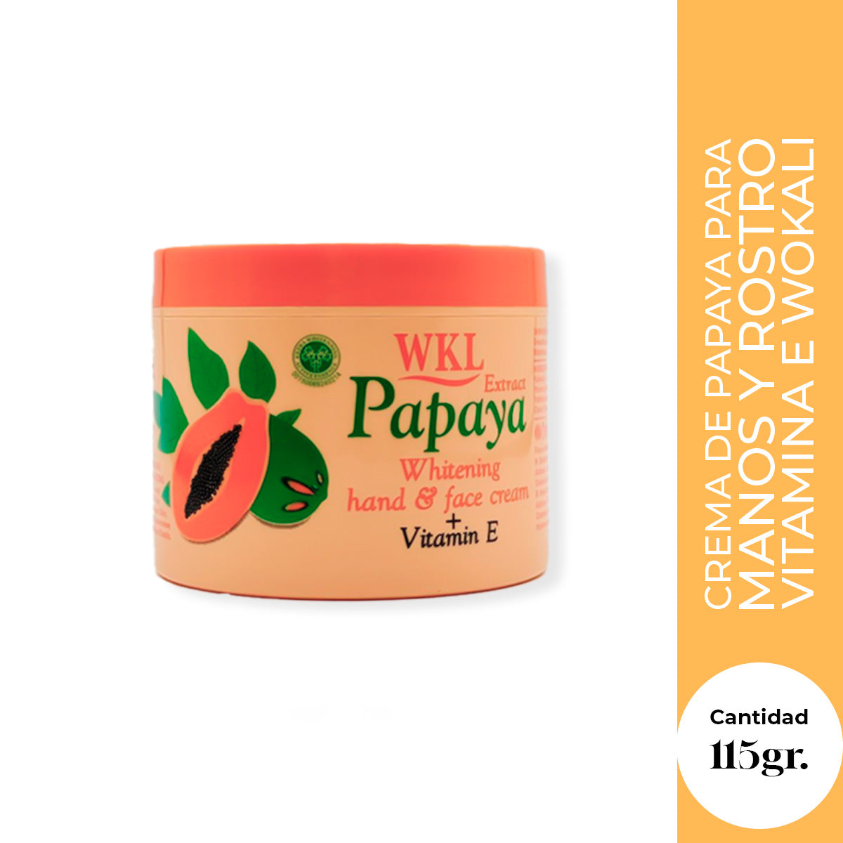 Wokali Crema Facial de Papaya – Iluminadora y Renovadora de la Piel 115g