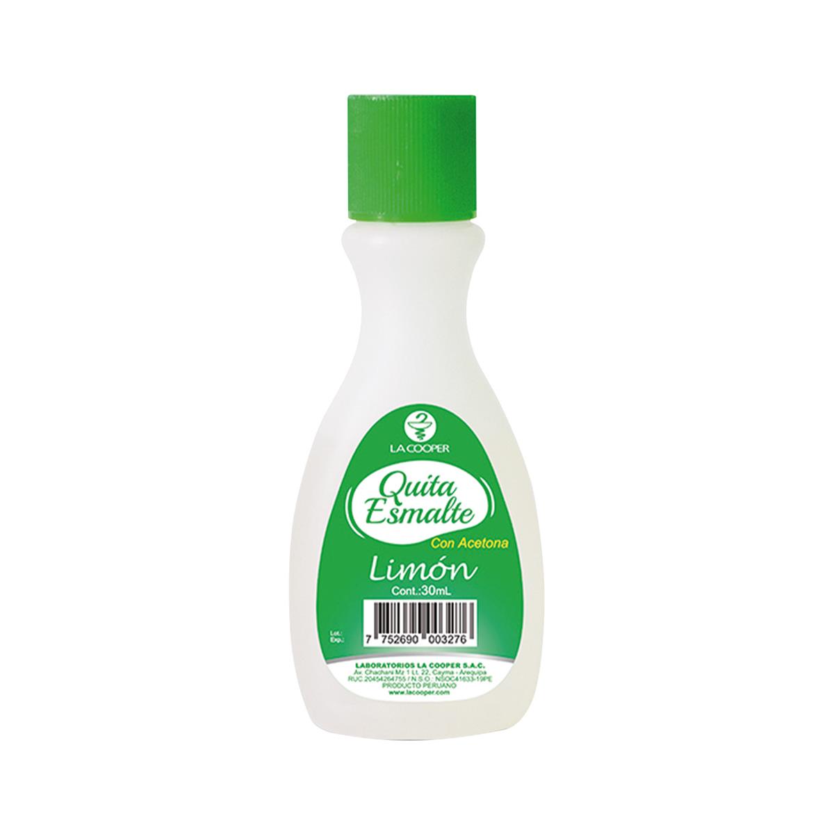 Quita Esmalte con Acetona Limón 30ml X 12 UNID - La Cooper