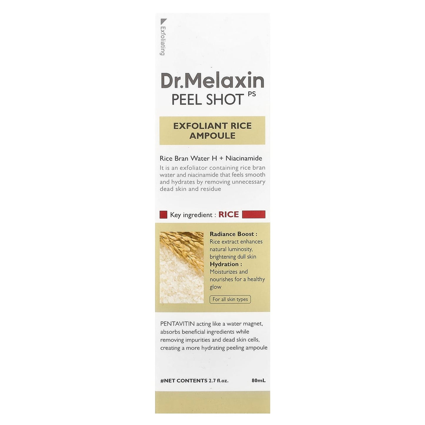 Dr.Melaxin - Peel Shot Exfoliating White Rice Ampoule