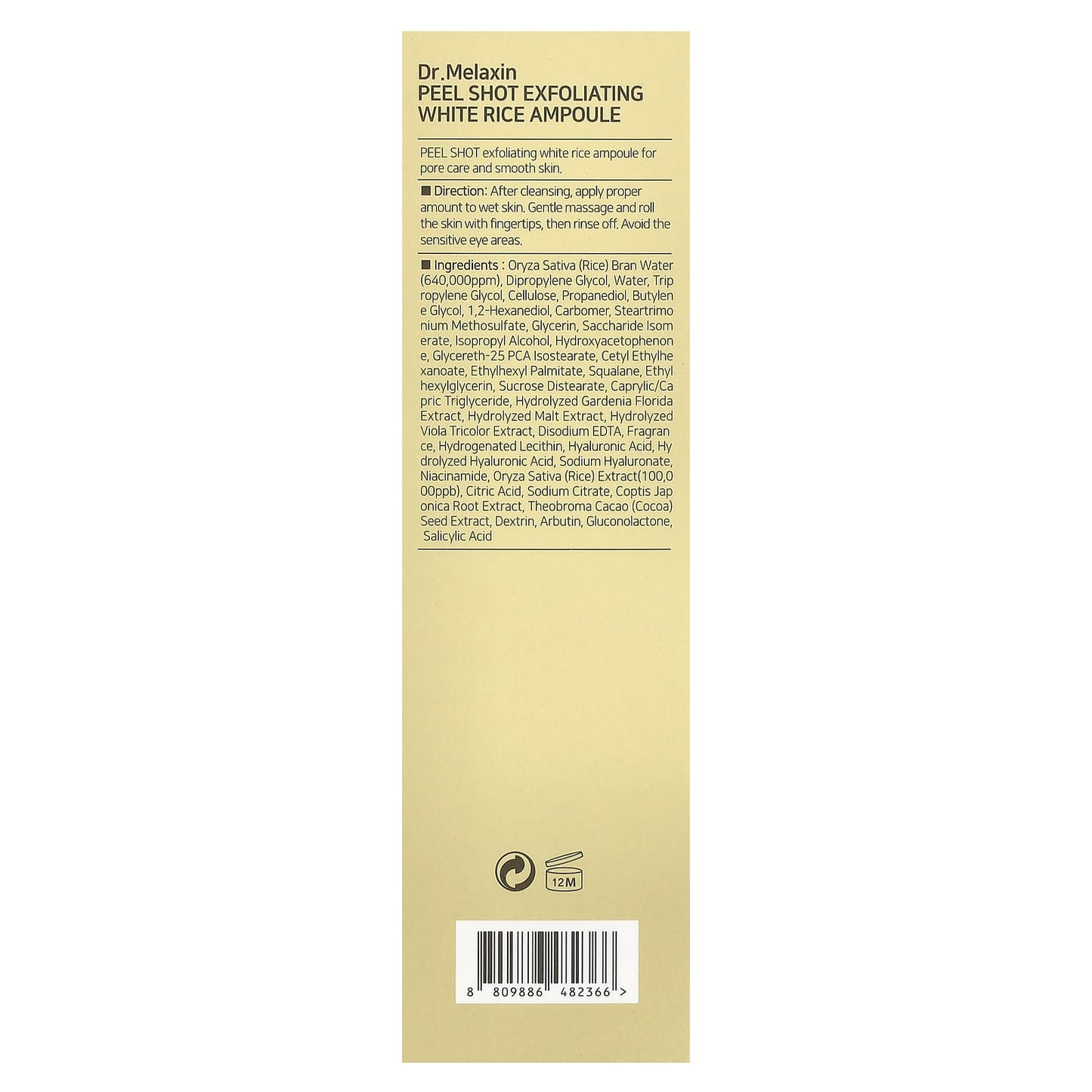 Dr.Melaxin - Peel Shot Exfoliating White Rice Ampoule