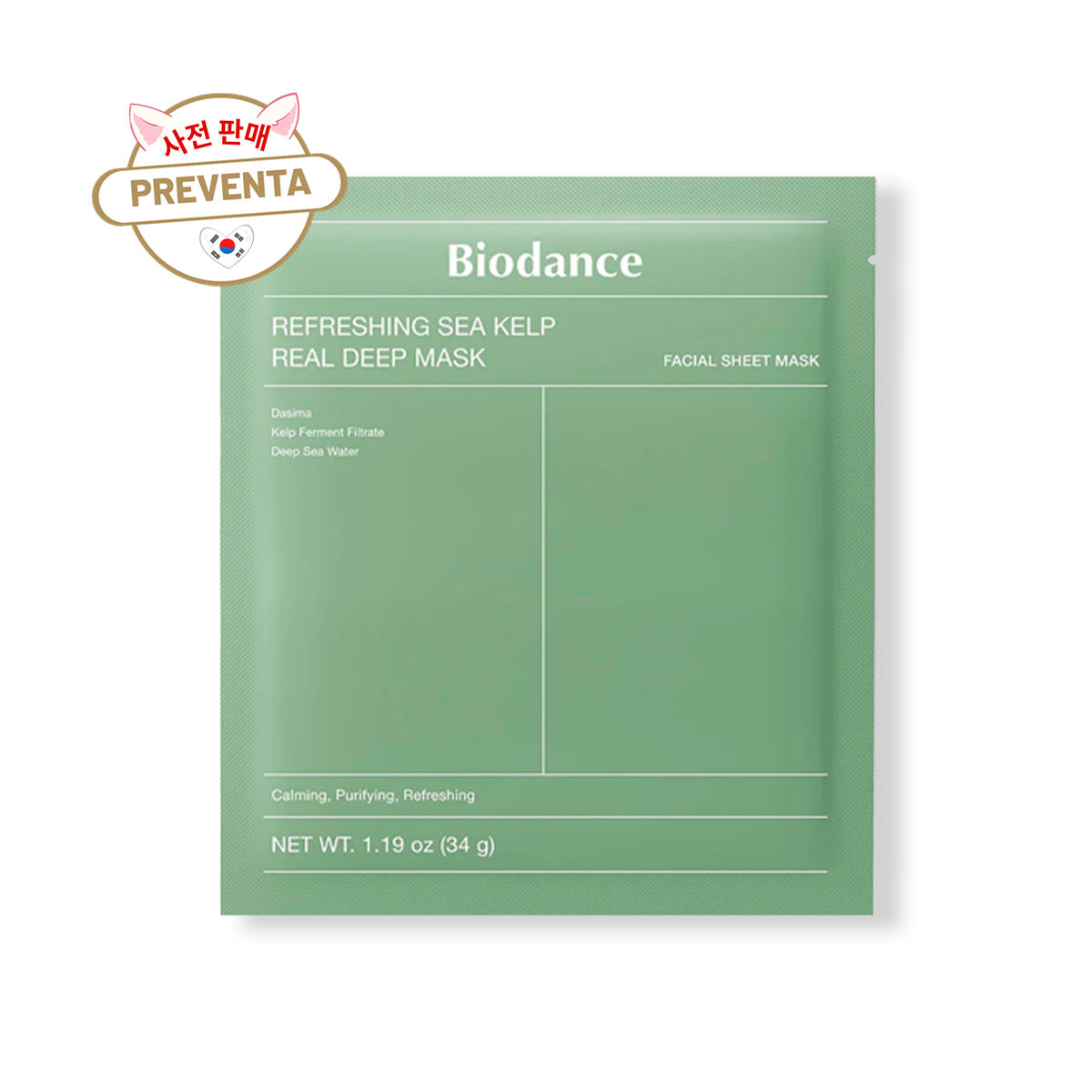 PREVENTA - BIODANCE Refreshing Sea Kelp Real Deep Mask 34g 1 pza.