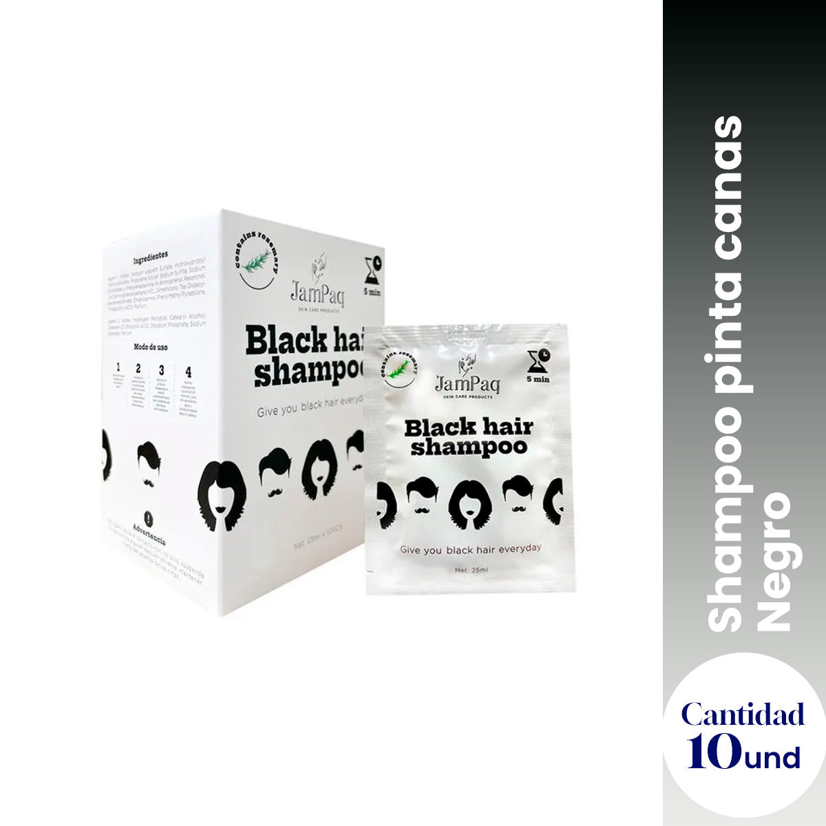 Shampoo Pinta Canas Color Castaño x10 - JamPaq 25ml