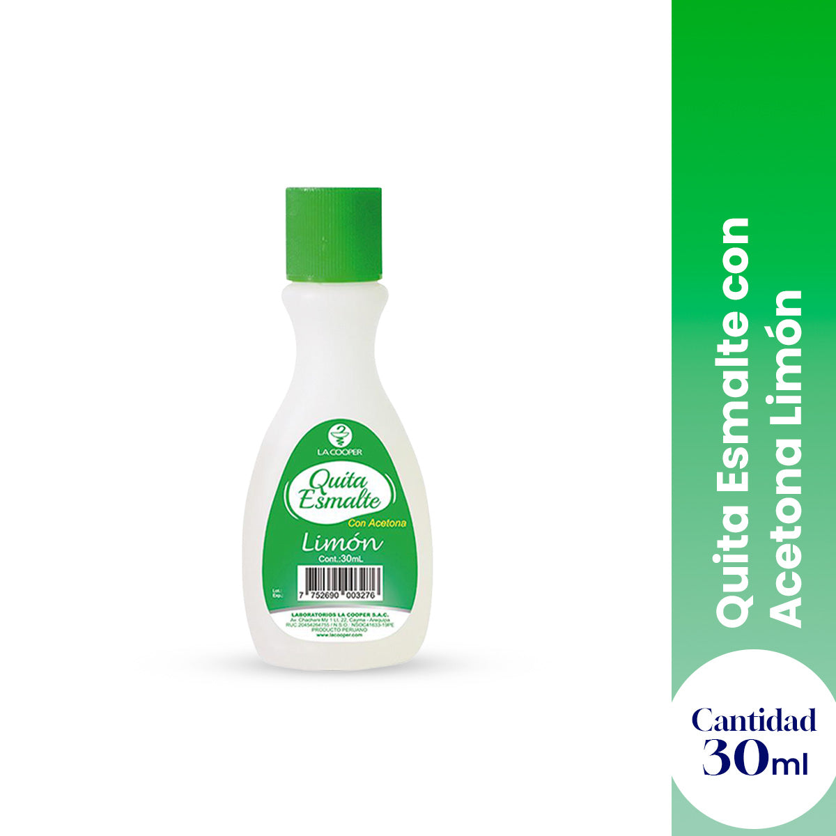 Quita Esmalte con Acetona Limón 30ml X 12 UNID - La Cooper