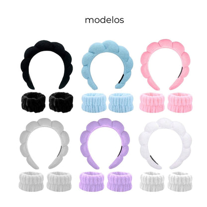 DIADEMA DE BAÑO + PULSERAS DE MUÑECA