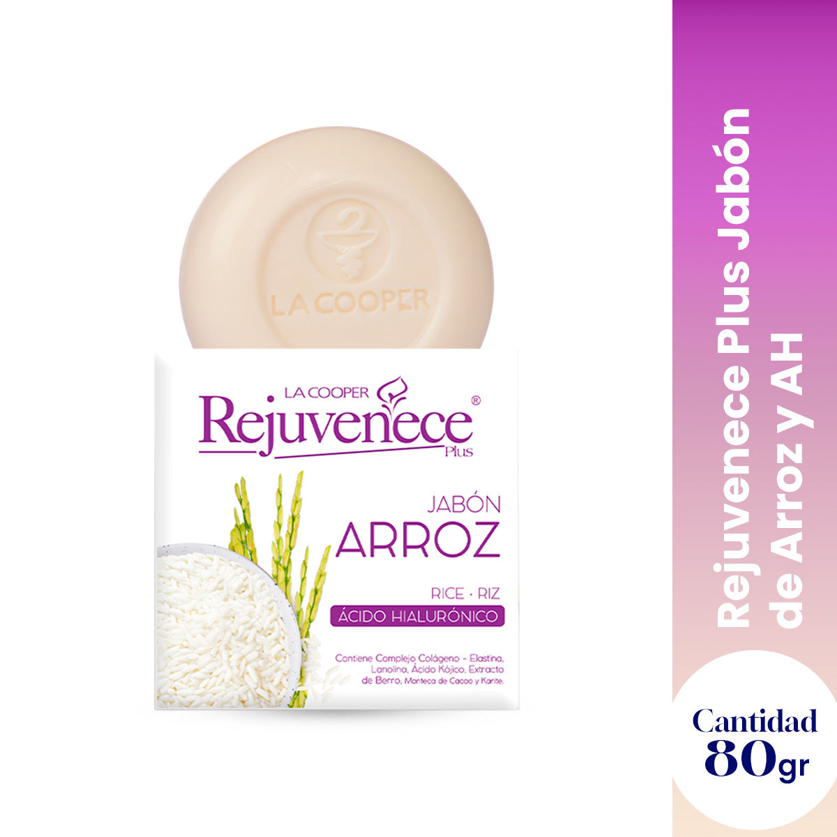 Jabón Rejuvenece Plus a base de Arroz & Acido Hialuronico