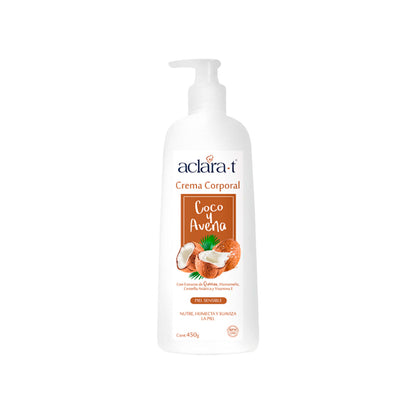 ACLARA-T CREMA CORPORAL VARIEDAD COCO Y AVENA X 450G