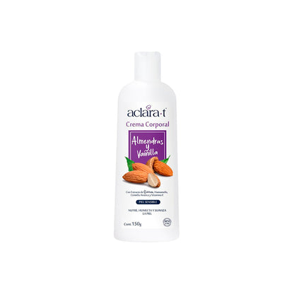 ACLARA-T CREMA CORPORAL ALMENDRAS Y VAINILLA X 150 GR