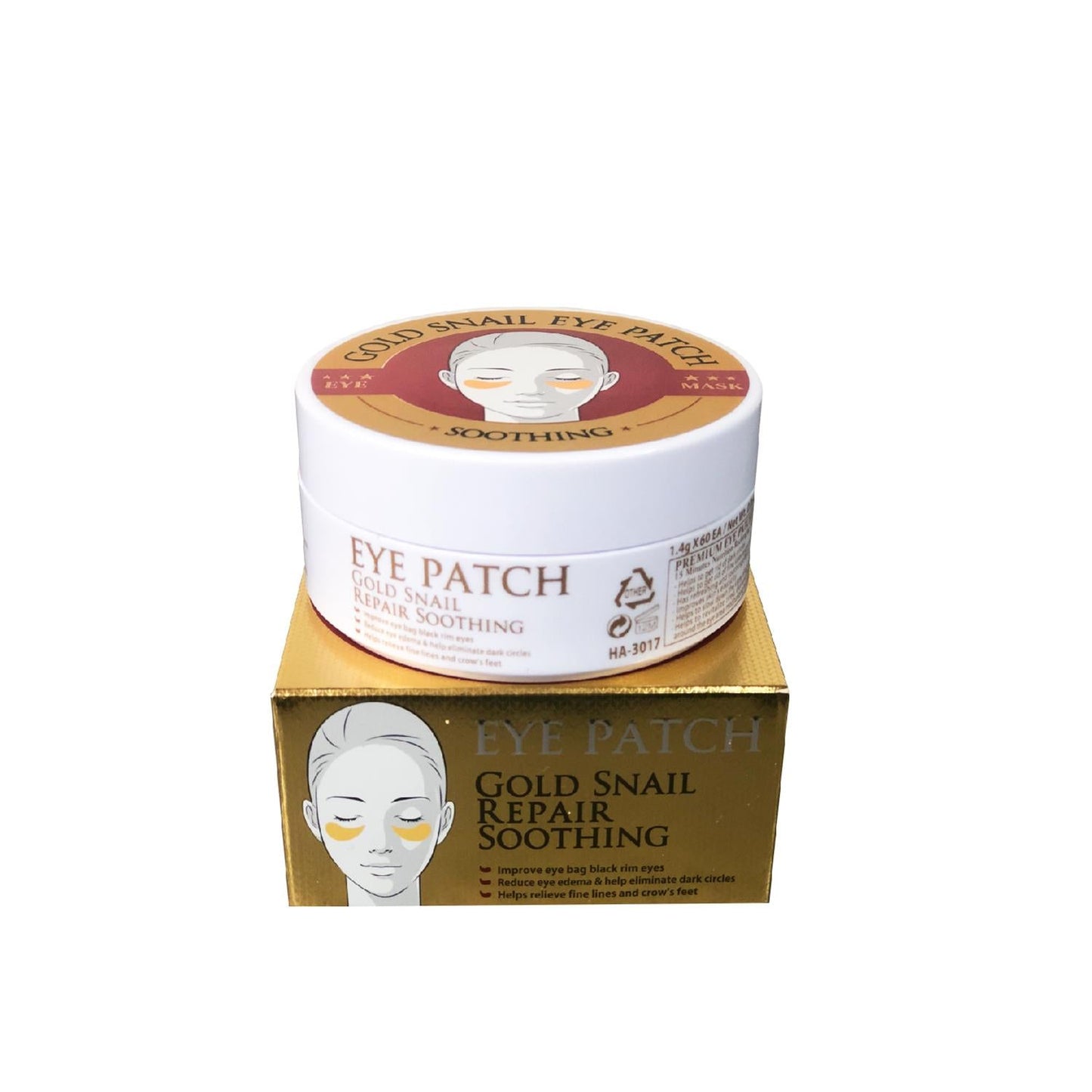 Wokali Parches para Ojos Gold Snail – Ojeras y Antiarrugas 60 Unidades
