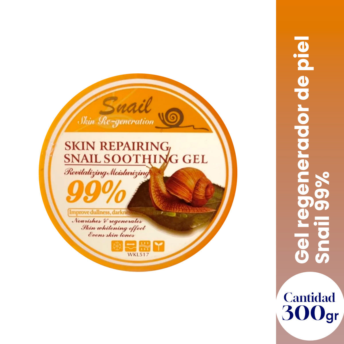Wokali Gel de Caracol 99% – Regenerador Facial y Corporal 300ml
