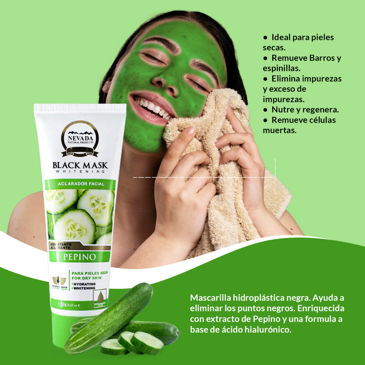 NNP F. MASCARA FAC. NEGRA PEPINO 120GR