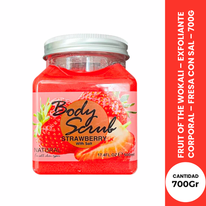 FRUIT OF THE WOKALI – EXFOLIANTE CORPORAL – FRESA CON SAL – 700G