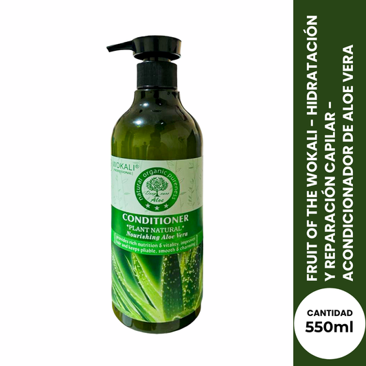FRUIT OF THE WOKALI - HIDRATACIÓN Y REPARACIÓN CAPILAR - ACONDICIONADOR DE ALOE VERA 550ML