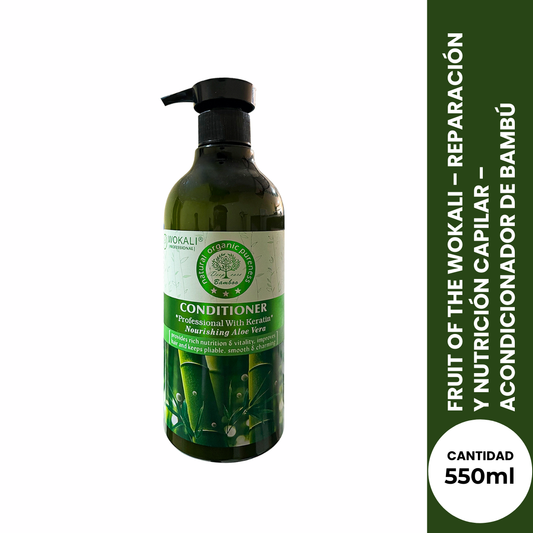 FRUIT OF THE WOKALI – REPARACIÓN Y NUTRICIÓN CAPILAR – ACONDICIONADOR DE BAMBÚ 550ML