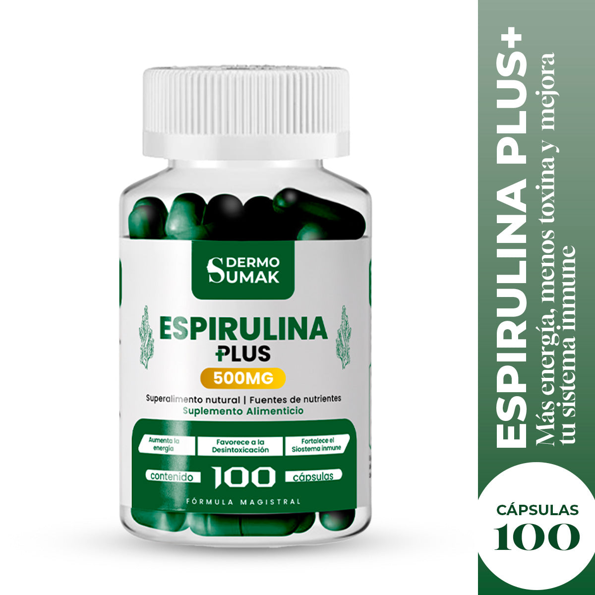 ESPIRULINA 500 MG  PLUS+ X 100 CAP