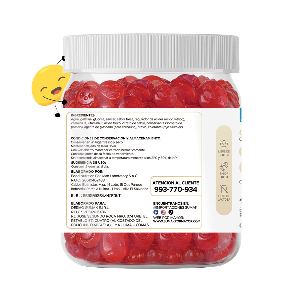 Gomitas Calcio Adulto 150 Gomitas - Dermo Sumak