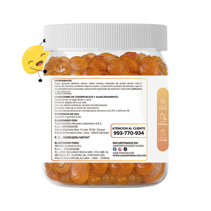 Gomitas Cúrcuma y Pimienta Negra Adulto 150 Gomitas - Dermo Sumak
