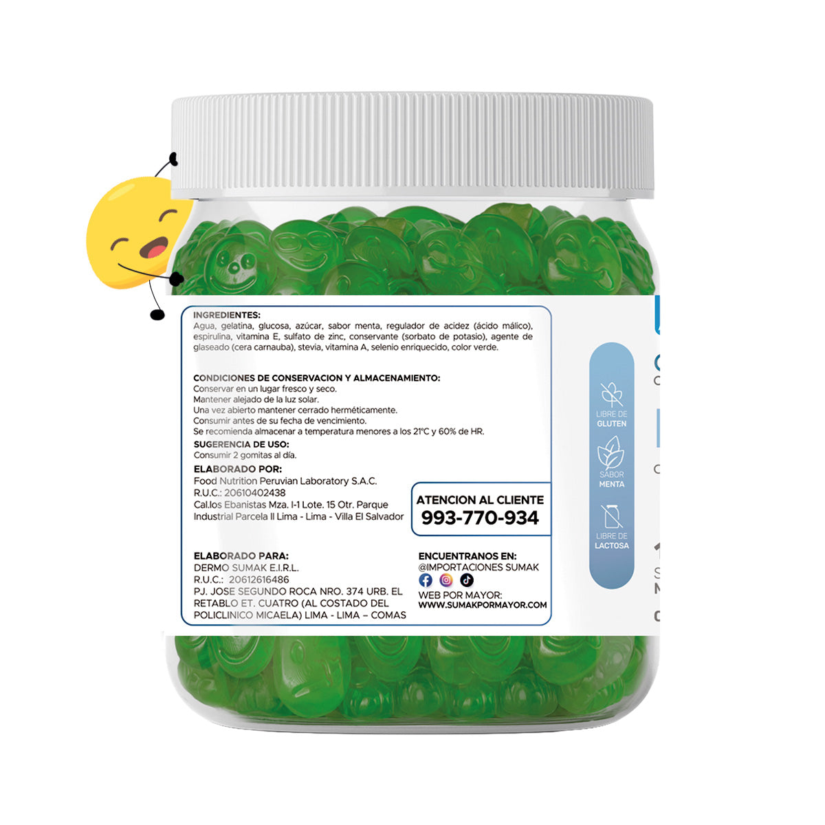 Gomitas Espirulina Adulto 150 Gomitas - Dermo Sumak