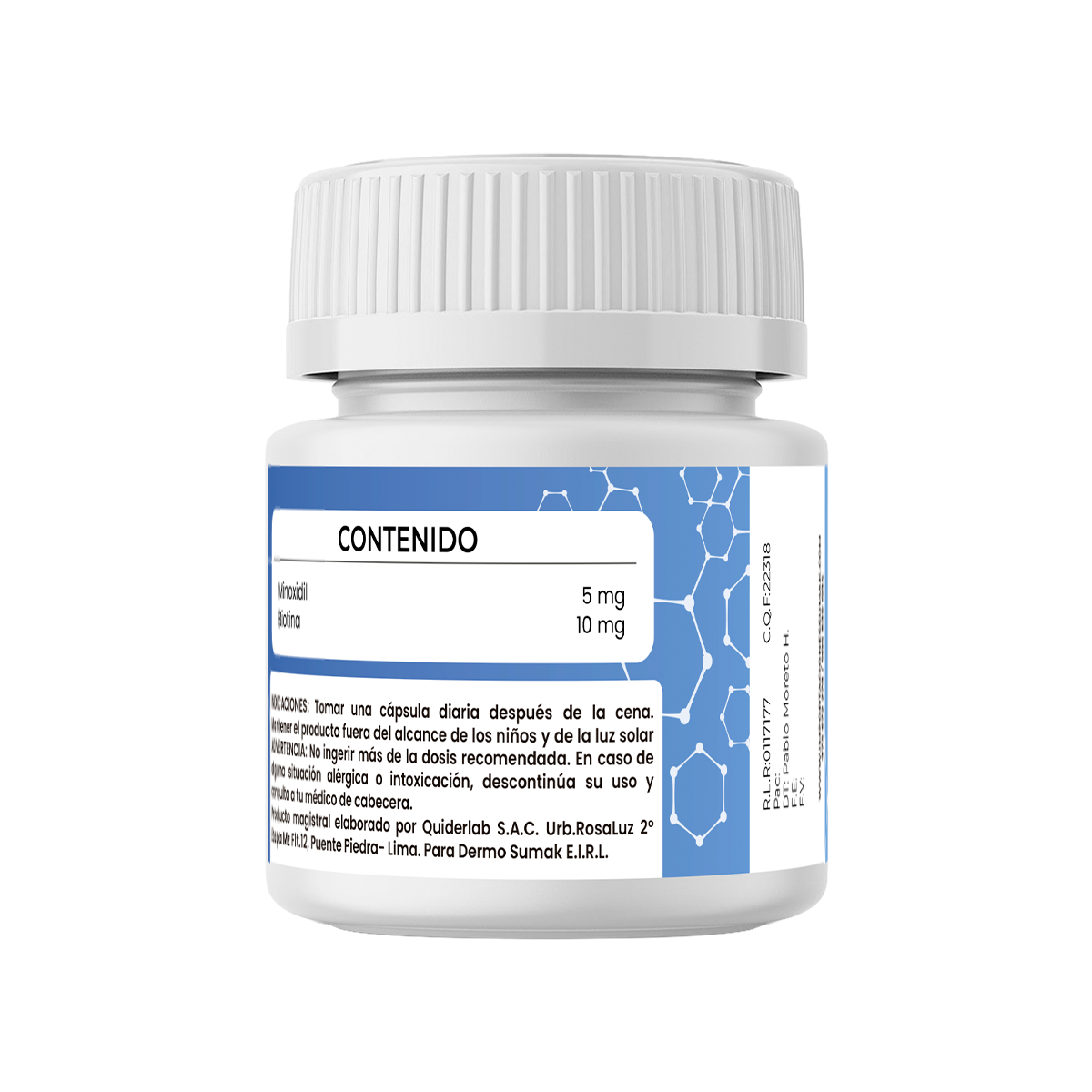 MINOXIDIL 5MG & BIOTINA 10MG X 60 CAPSULAS - DERMO SUMAK