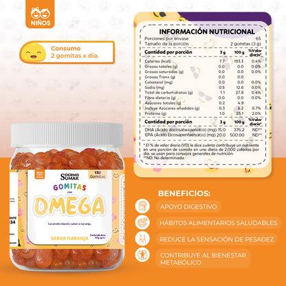 Gomitas Omega Niños 150 Gomitas - Dermo Sumak