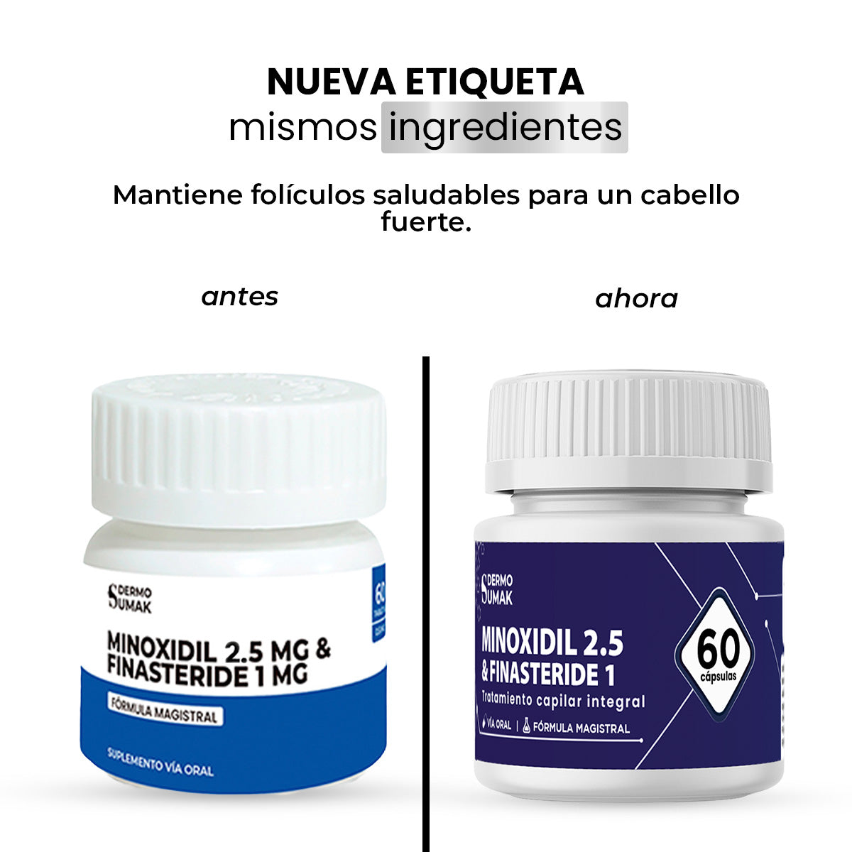 FINASTERIDE 1 MG & MINOXIDIL 2.5 MG X 60 CAPSULAS- DERMO SUMAK