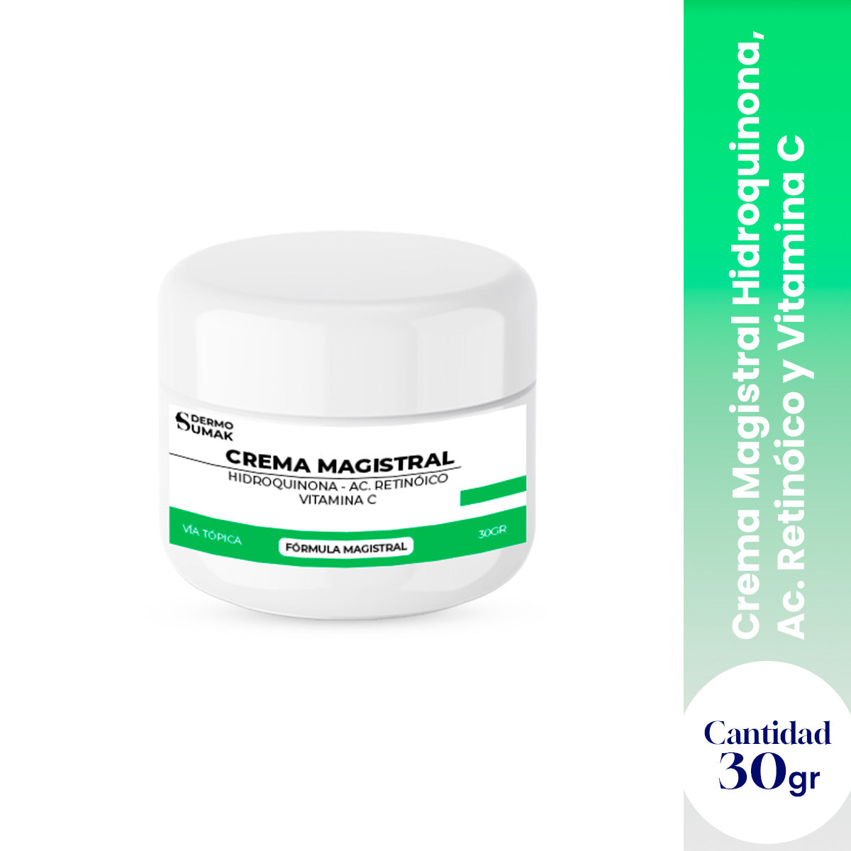 Crema Magistral Hidroquinona 4% + Ácido Retinoico 0.025% + Vitamina C 2% 30gr - Dermo Sumak
