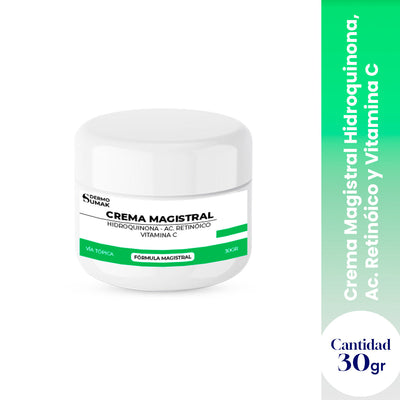 Crema Magistral Hidroquinona 4% + Ácido Retinoico 0.025% + Vitamina C 2% 30gr - Dermo Sumak