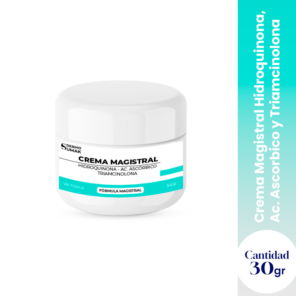 Crema Magistral Hidroquinona 4% + Ácido Ascórbico 2% + Triancinolona 0.025% 30gr - Dermo Sumak