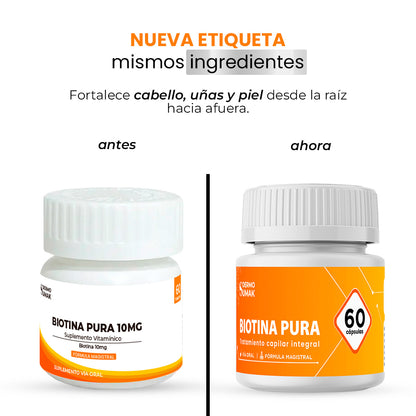 BIOTINA PURA 10 MG X 60 CAPSULAS - DERMO SUMAK