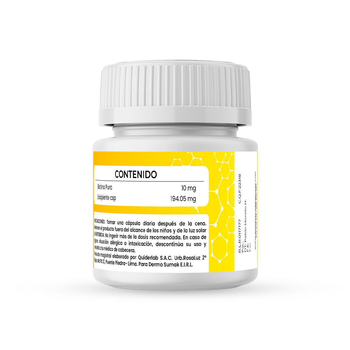 BIOTINA PURA 10 MG X 60 CAPSULAS - DERMO SUMAK