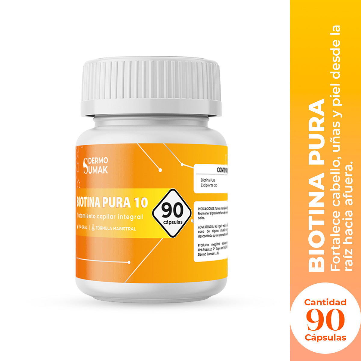 DERMO SUMAK CÁPSULAS BIOTINA PURA 10MG 90CAPSULAS