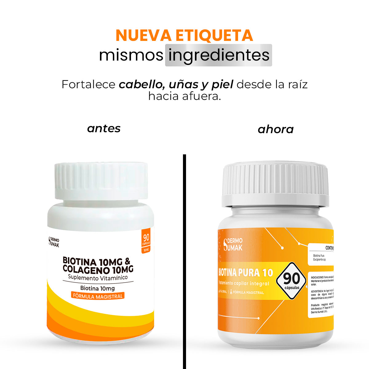 DERMO SUMAK CÁPSULAS BIOTINA PURA 10MG 90CAPSULAS
