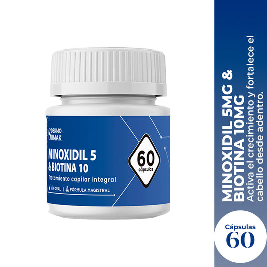 MINOXIDIL 5MG & BIOTINA 10MG X 60 CAPSULAS - DERMO SUMAK
