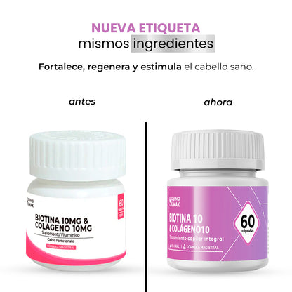 BIOTINA 10 MG & COLAGENO 10 MG X 60 CAPSULAS - DERMO SUMAK