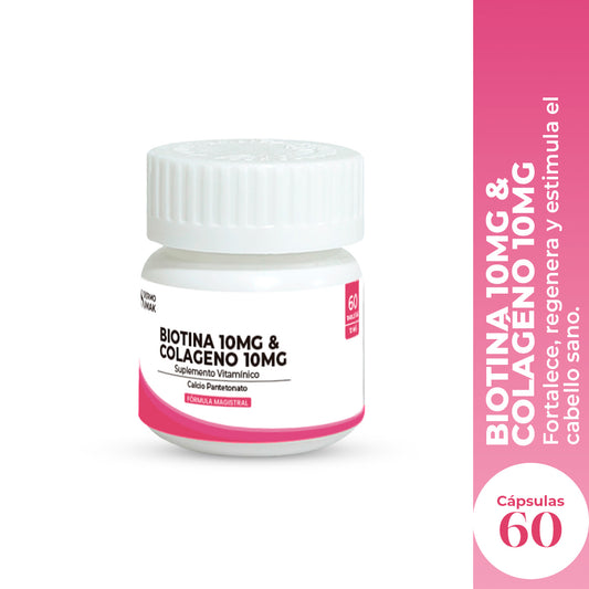 BIOTINA 10 MG & COLAGENO 10 MG X 60 CAPSULAS - DERMO SUMAK