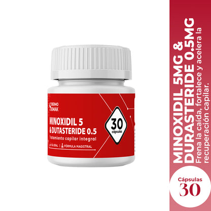 MINOXIDIL 5 MG & DUTASTERIDE 0.5 MG X 30 CAPSULAS - DERMO SUMAK