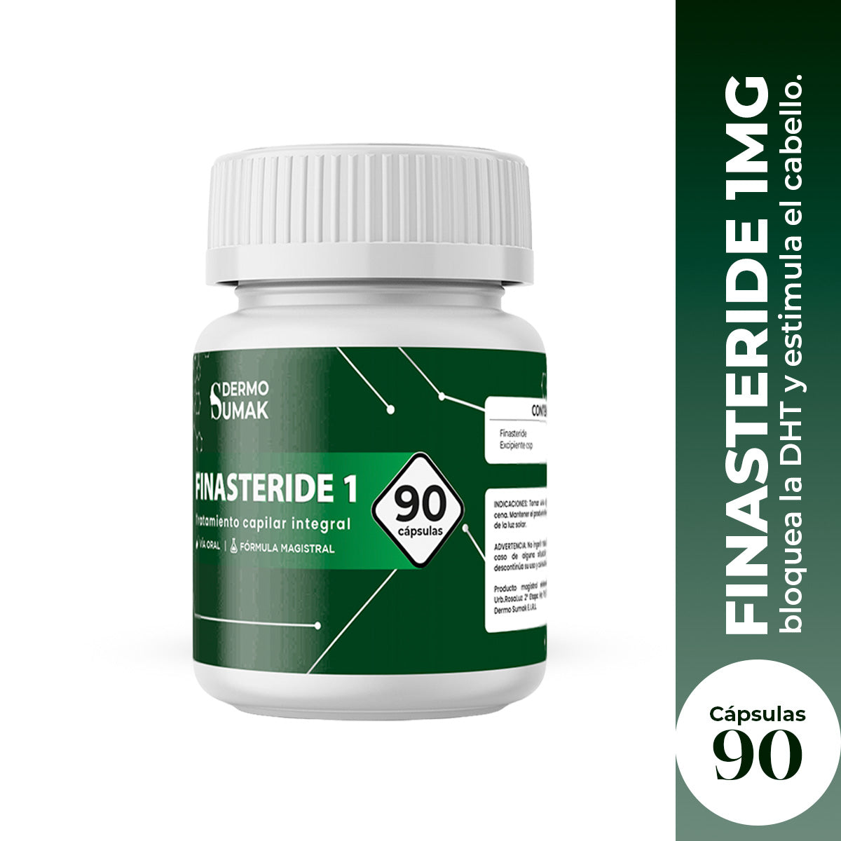 FINASTERIDE 1 MG X 90 CAPSULAS - DERMO SUMAK