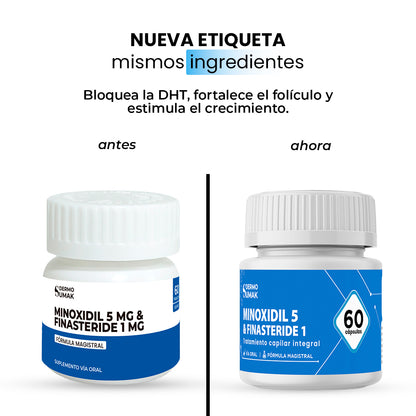 FINASTERIDE 1 MG & MINOXIDIL 5 MG X 60 CAPSULAS- DERMO SUMAK
