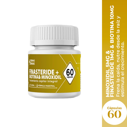 FINASTERIDE 1 MG & MINOXIDIL 5 MG & BIOTINA 10 MG X 60 CAPSULAS- DERMO SUMAK