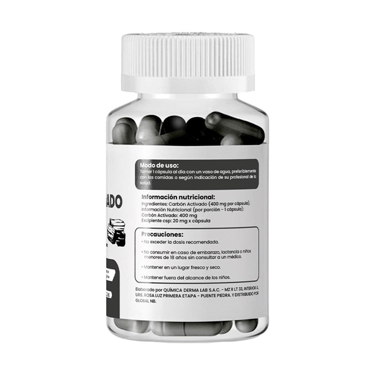 CARBON ACTIVADO 400 MG PLUS+ X 100 CAP