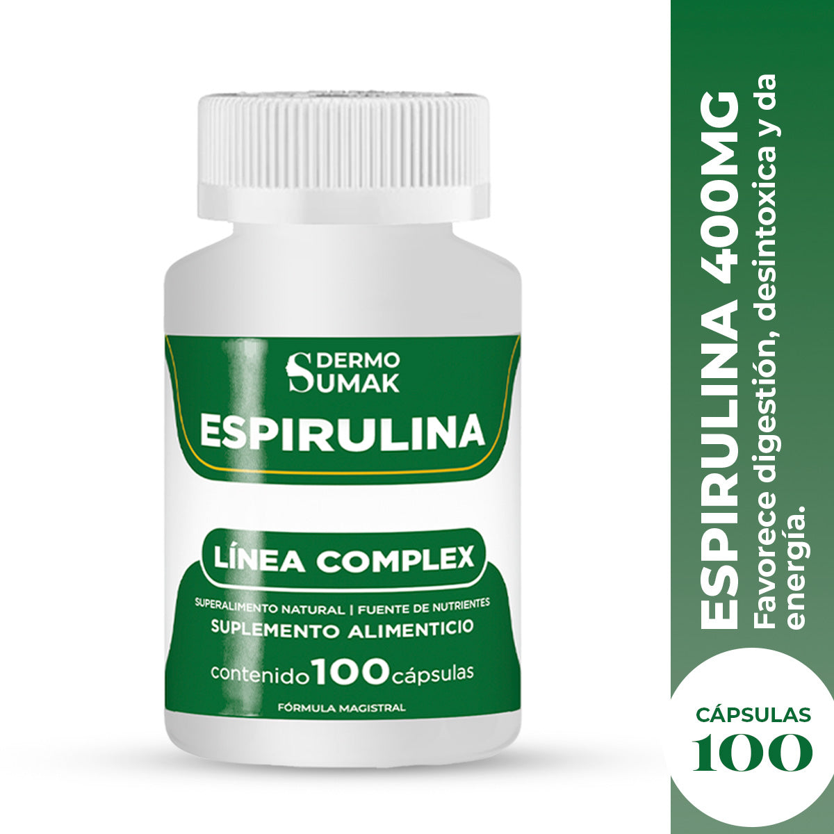 ESPIRULINA SUPERALIMENTO NATURAL 100 CAPS DERMO SUMAK