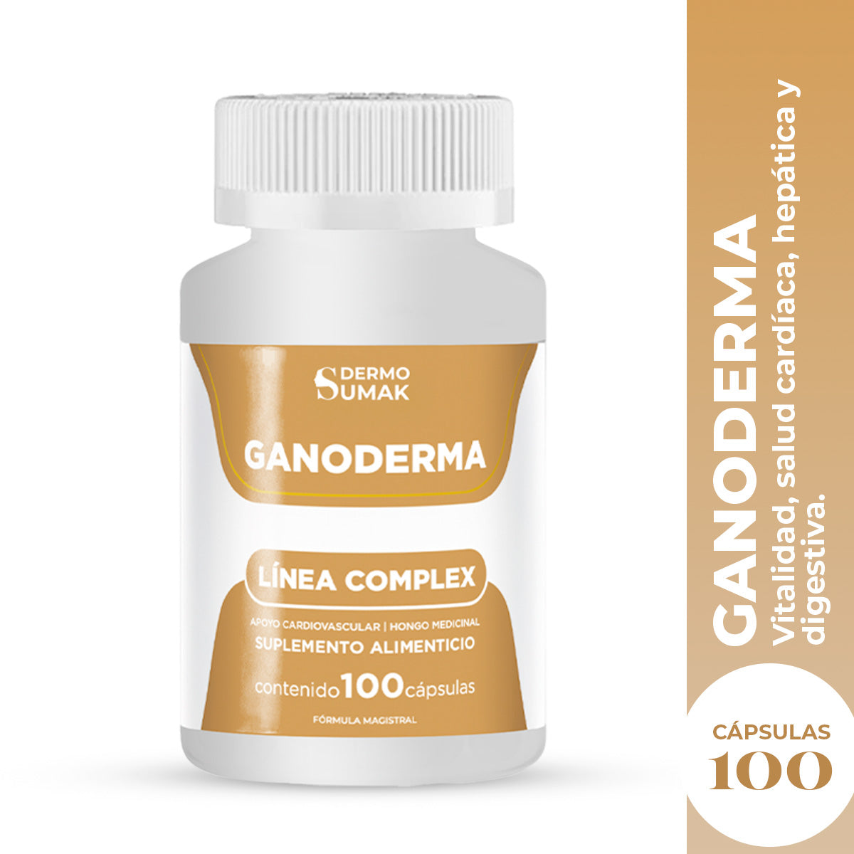 GANODERMA ANTIOXIDANTE NATURAL 100 CAPS DERMO SUMAK