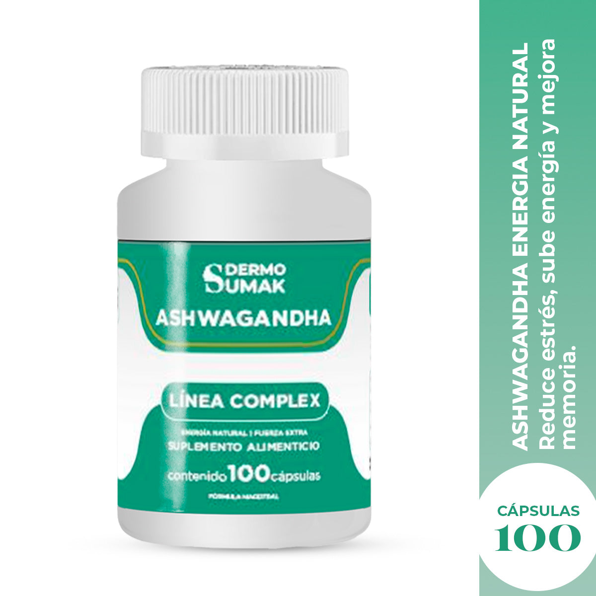 ASHWAGANDHA ENERGIA NATURAL 100 CAPSULAS DERMO SUMAK