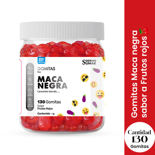 GOMITAS MACA NEGRA - ADULTO 130 GOMITAS - DERMO SUMAK