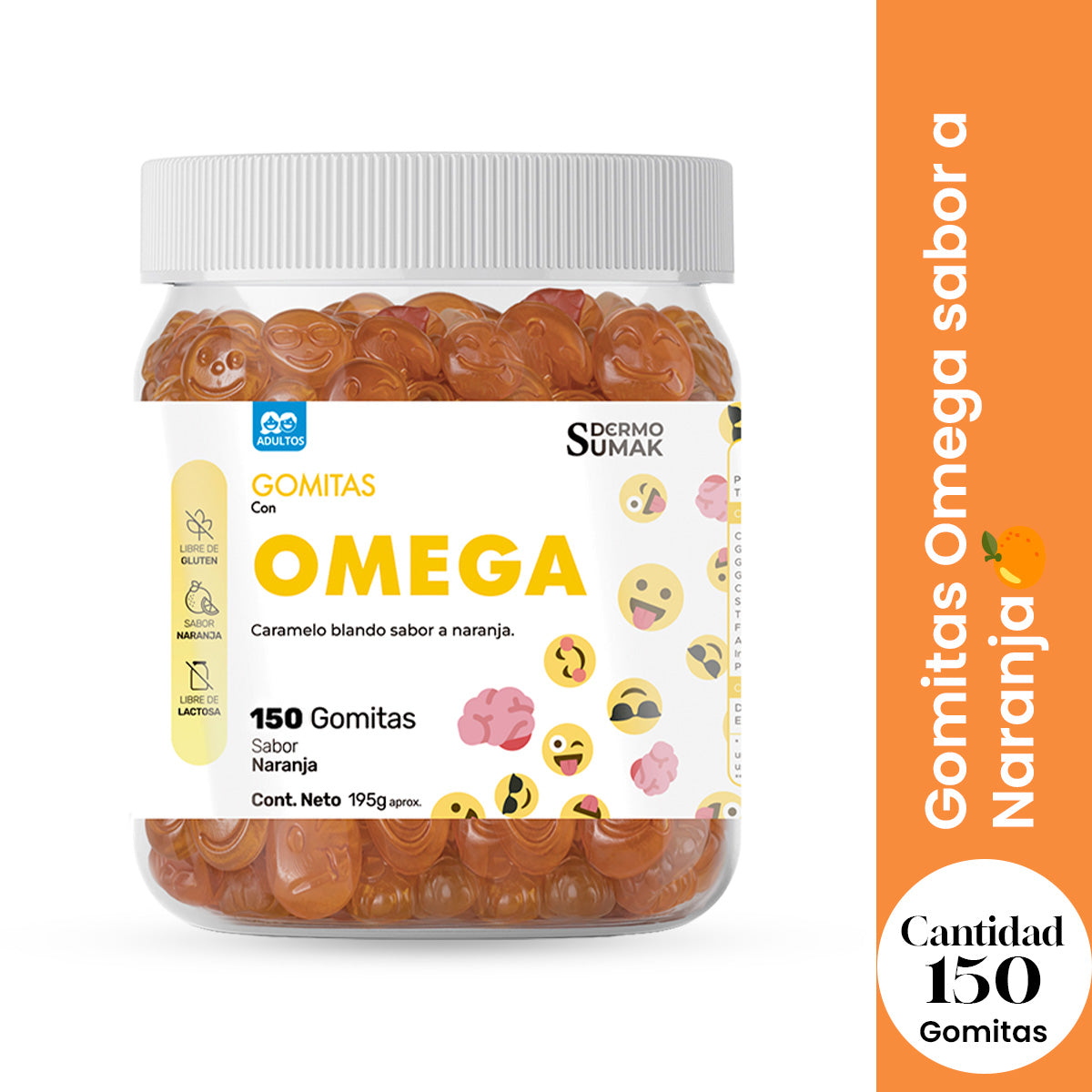 Gomitas Omega Adulto 150 Gomitas - Dermo Sumak