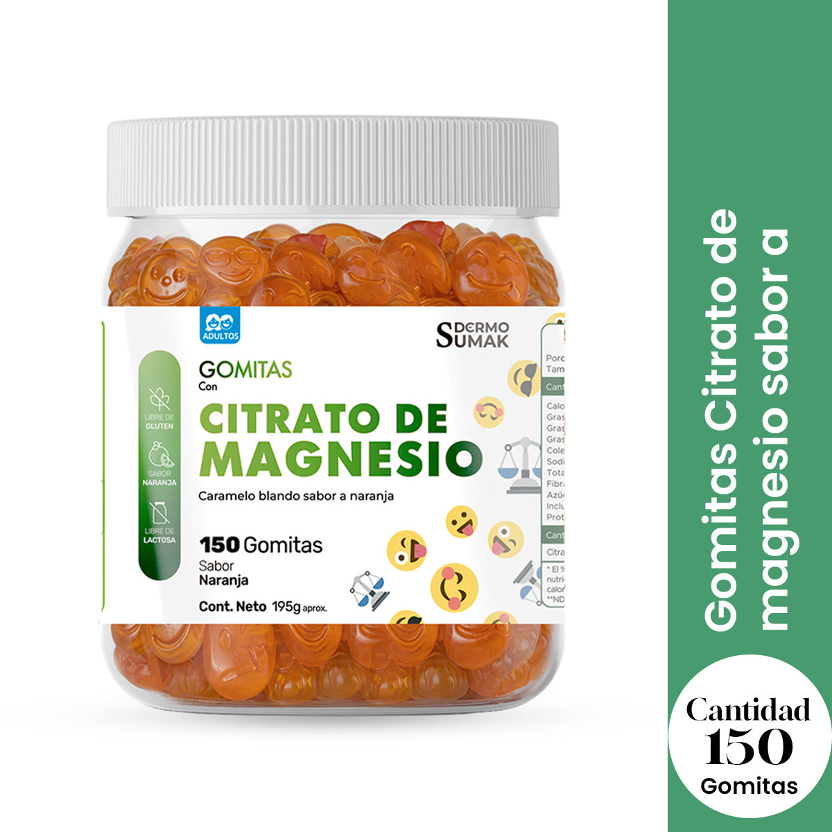 Gomitas Citrato de Magnesio - Adultos 150 Gomitas - Dermo Sumak