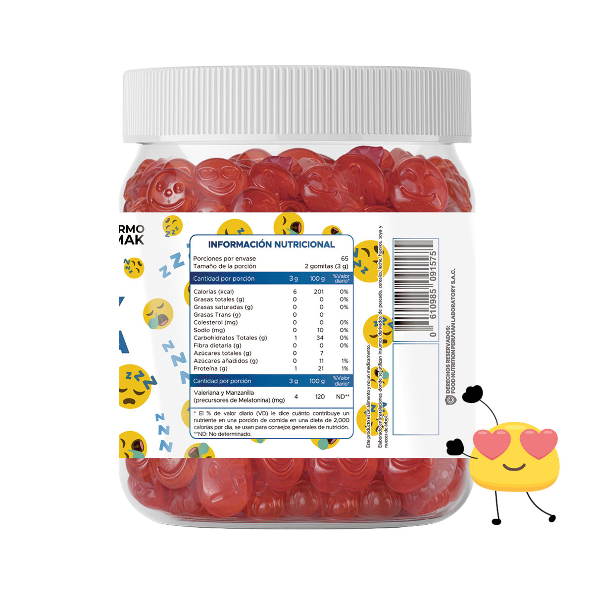 GOMITAS VALERIANA Y MANZANILLA - ADULTO 130 GOMITAS - DERMO SUMAK