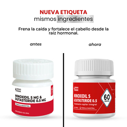 MINOXIDIL 5 MG & DUTASTERIDE 0.5 MG X 60 CAPSULAS - DERMO SUMAK